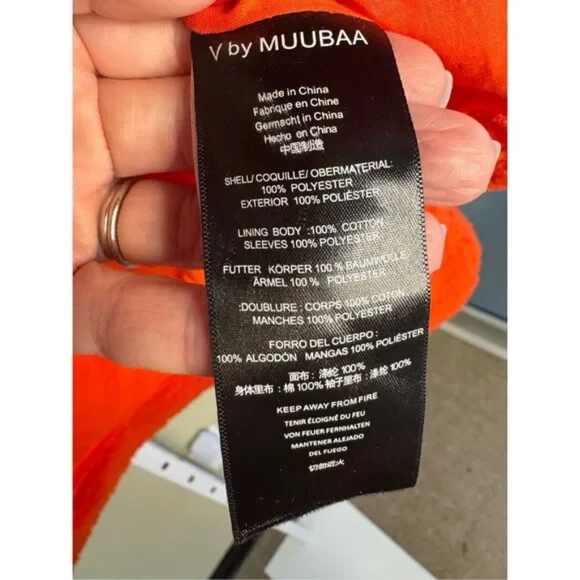 Muubaa NWT Faux Shearling Coat in Coral Orange Size 6 (UK 10) $367 - Picture 7 of 9